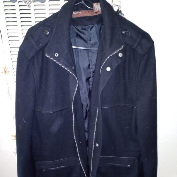 Perry Ellis shell wool zip up button jacket - Picture 3 of 8